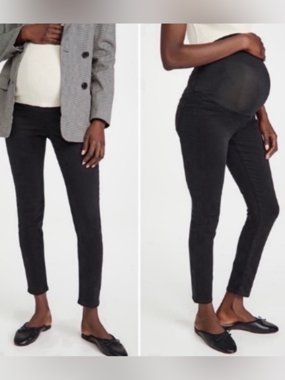 Madewell maternity over the belly skinny jeans black 27 NWT